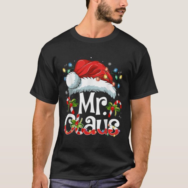 T-shirt Mr And Mrs Claus Couples Matching Christmas Pajama (Devant)
