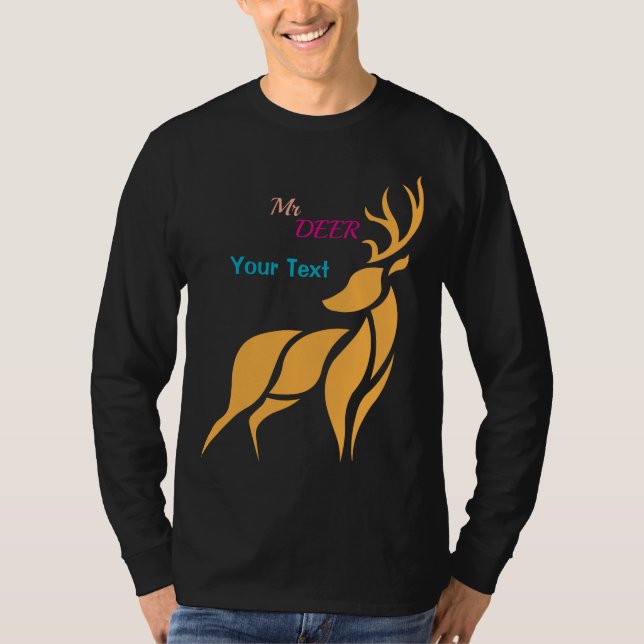 T-shirt Mr. Deer Graphic – Rustic Woodland Style (Devant)