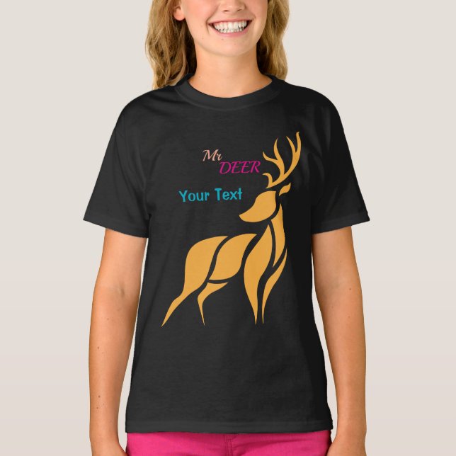 T-shirt Mr. Deer Graphic – Rustic Woodland Style (Devant)