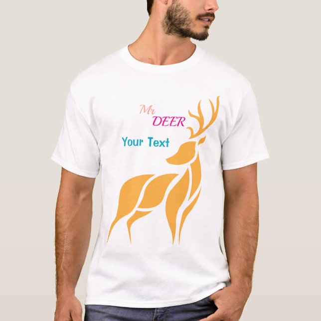 T-shirt Mr. Deer Graphic – Rustic Woodland Style (Devant)