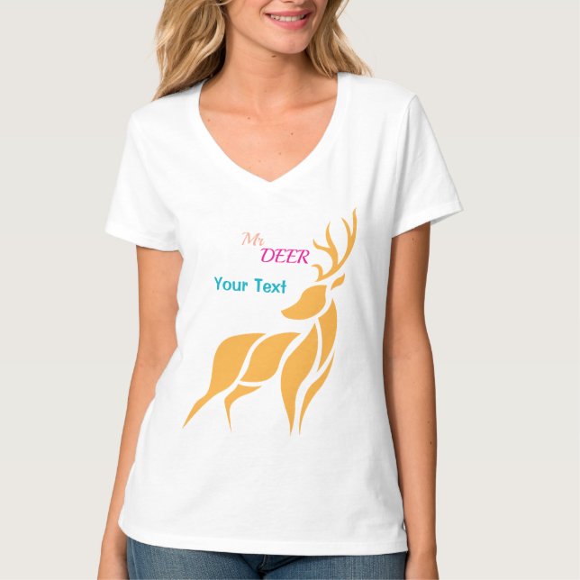 T-shirt Mr. Deer Graphic – Rustic Woodland Style (Devant)