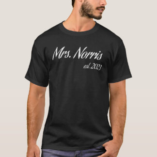 T-shirt Mrs NORRIS 2023 new bride bridal shower wedding