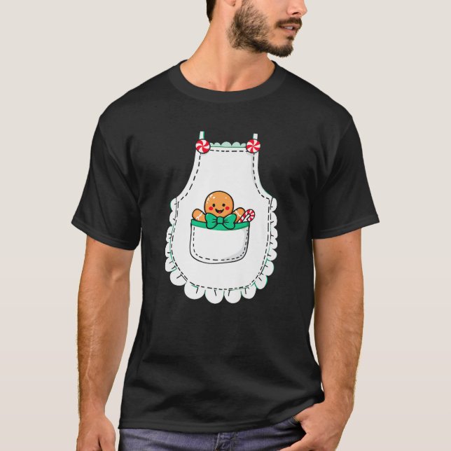T-shirt Mrs Santa Claus Apron Gingerbread Candy Cane Chris (Devant)