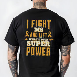 T-shirt MS guerrier, ruban orange, sensibilisation, lever