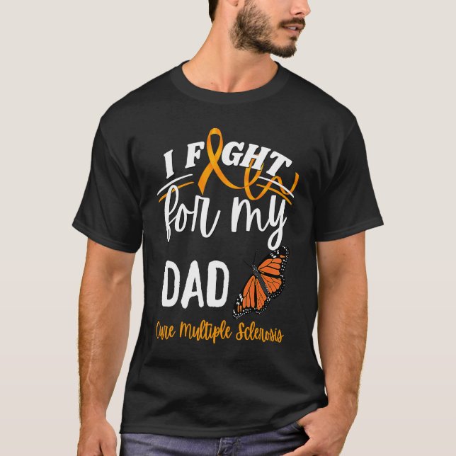 T-shirt MS Multiple Sclerosis Awareness Dad Cure Monarch B (Devant)