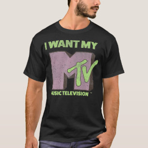 T-shirt MTV Je Veux Ma Musique Télévision Simple Logo drôl