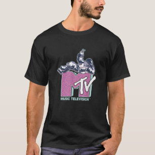 T-shirt MTV Music Television Retro 80 s Neon Pink Moonman