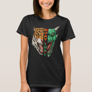T-shirt Muay Dragon Thaïlandais Et Tiger Head Thaiboxing