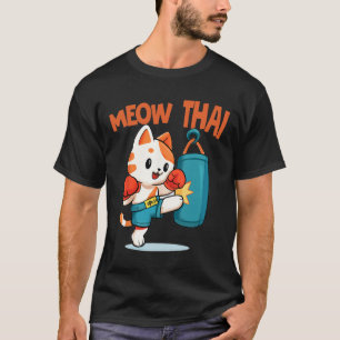 T-shirt Muay Thai Funny Amoureux des chats Thai Boxing Tha