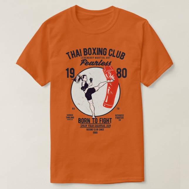 T-shirt Muay Thai Kickboxing Girl Punchbag Martial Art Tha (Design devant)