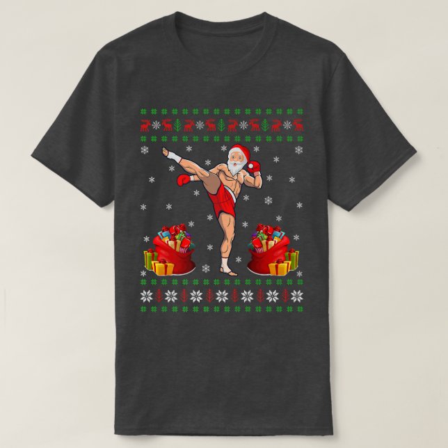 T-shirt Muay Thai Martial Art Lover Xmas Ugly Muay Thai Ch (Design devant)