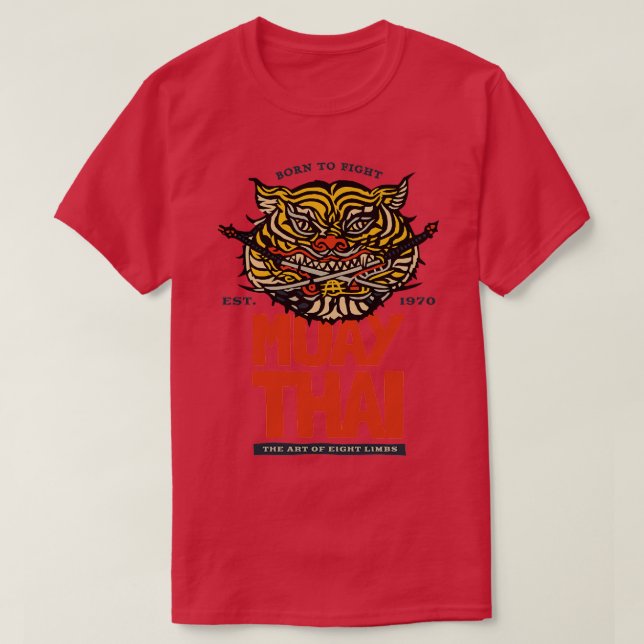 T-shirt Muay Thai né dans la lutte (Design devant)