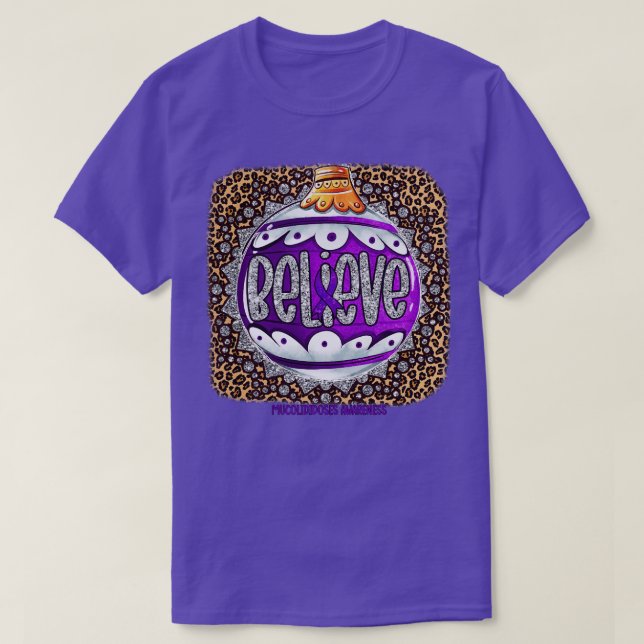 T-shirt Mucolididoses Sensibilisation Croire Ornament Leop (Design devant)