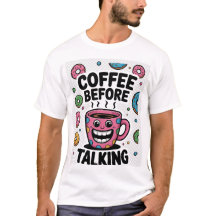 T-shirt Mug café avant de parler drôle donut