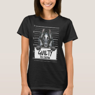 T-shirt Mugshot de Berger Belge Chien Coupable