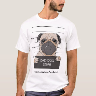 T-shirt Mugshot de Pug drôle