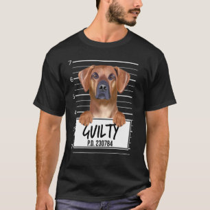 T-shirt Mugshot de Rhodesian Ridgeback Chien Coupable