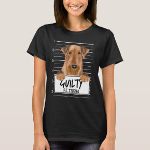 T-shirt Mugshot de Terrier Airedale Chien Coupable