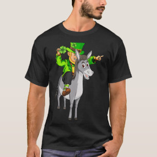 T-shirt Mule Leprechaun équitation Mule St Patrick's Day
