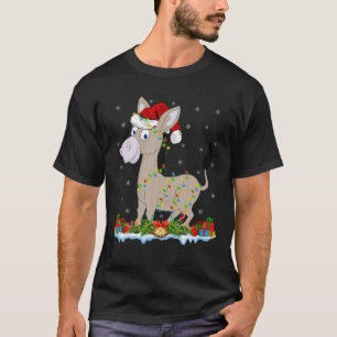 T-shirt Mule Lover Famille Correspondant Santa Hat Mule Ch