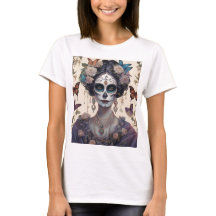Mulher com maquiagem estilo Catrina