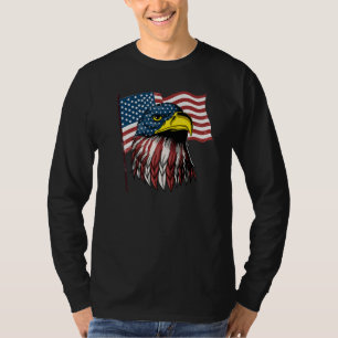 T-shirt Mullet Aigle Chauve Patriotique Drapeau Américain