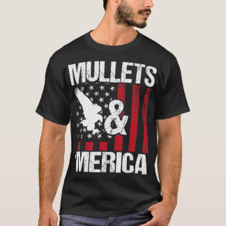 T-shirt Mullets Merica Patriotique US Drapeau Redneck Mull