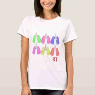 T-shirt Multi de poumons coloré--Conception de thérapeut