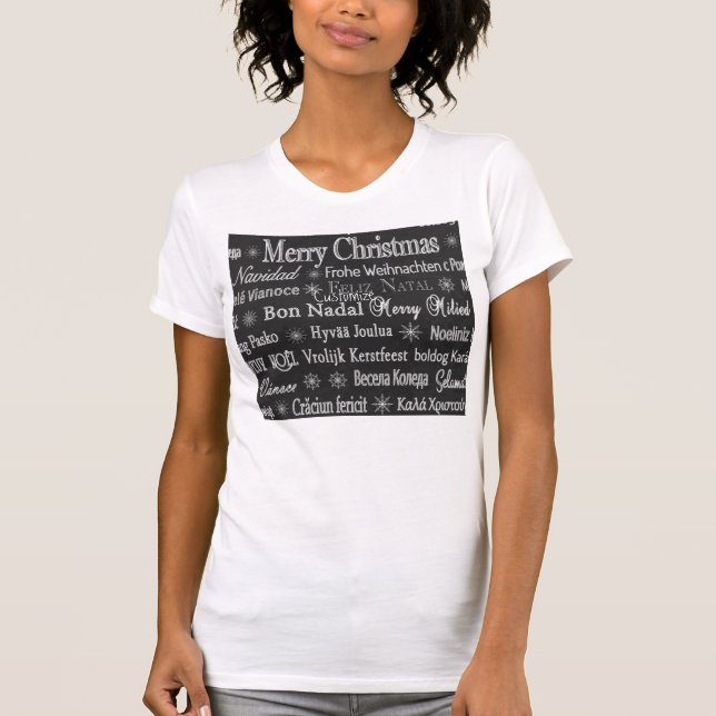 T-shirt Multi-language Merry Christmas Thunder_Cove (Devant)