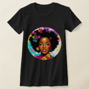 T-shirt Multicolore Black Woman Pop Art