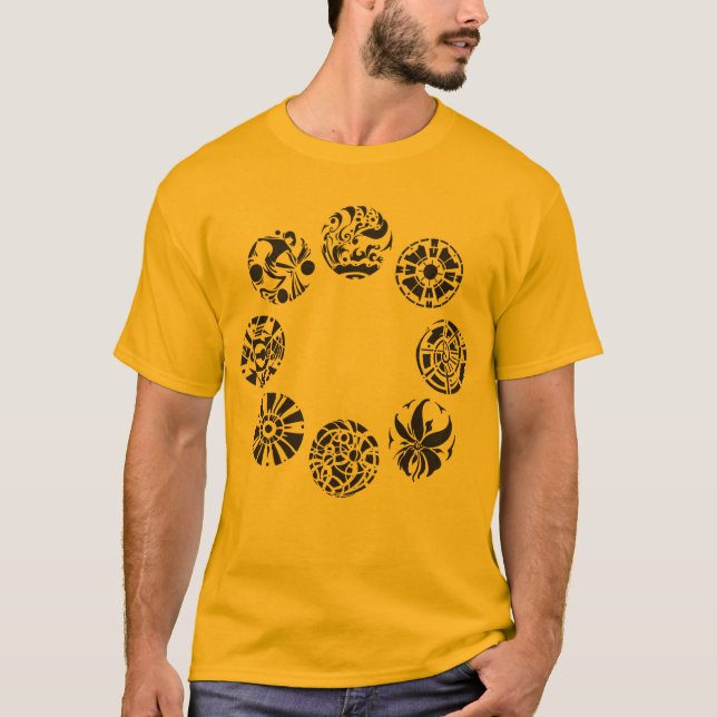 T-shirt multiple d'adulte de symboles (Devant)