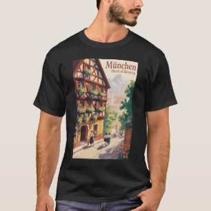 T-shirt Munich Allemagne Bavière Illustration Voyage Art