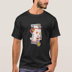 T-shirt Munich Allemagne Carte d'embarquement Avion Ticket