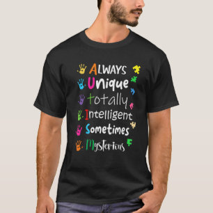 T-shirt Mur de mots de puzzle de main pour la sensibilisat