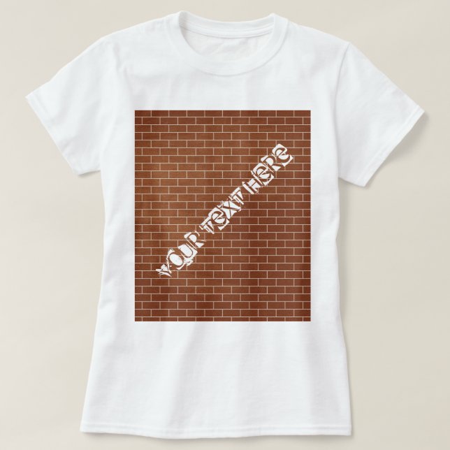 T-shirt mur en brique avec texte personnalisé (Design devant)