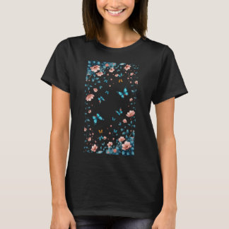 T-shirt Murmur des ailes Fleur de minuit Papillon de vol