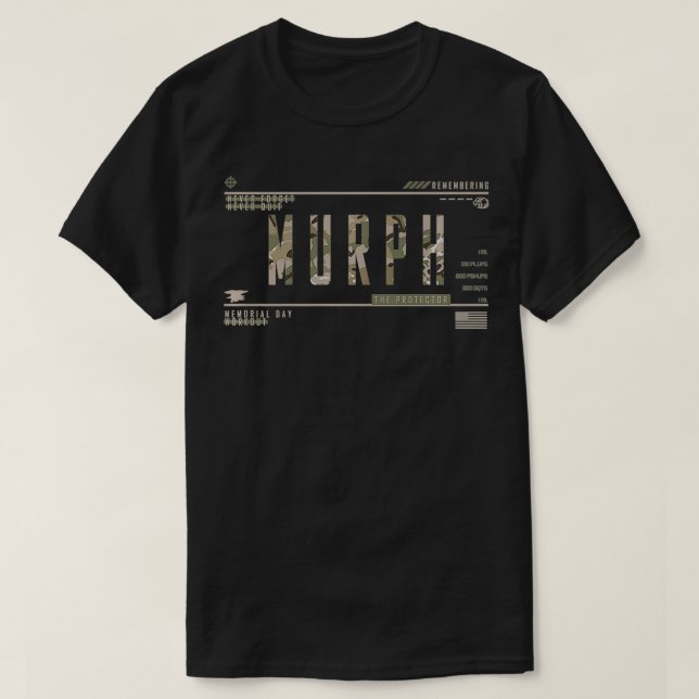 T-shirt Murph Memorial Day Workout WOD badass travail mili (Design devant)