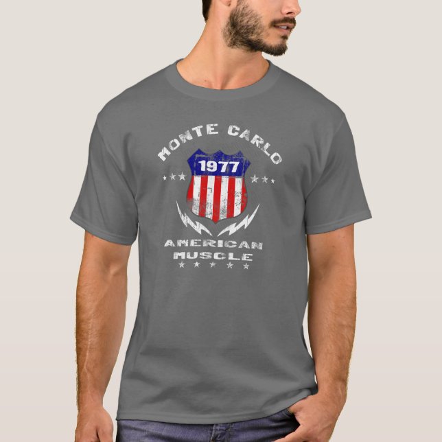 T-shirt Muscle 1977 américain de Monte Carlo v3 (Devant)