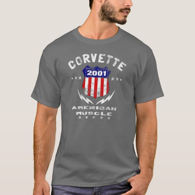 T-shirt Muscle 2001 américain de Corvette v3 (Devant)