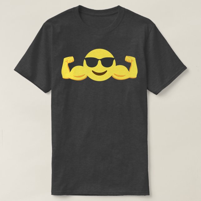 T-shirt Muscle Emoticon avec lunettes de soleil Premium (Design devant)