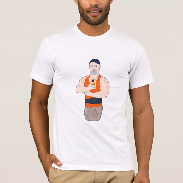 T-shirt Muscle papa prend un selfie à la salle de gym (Devant)