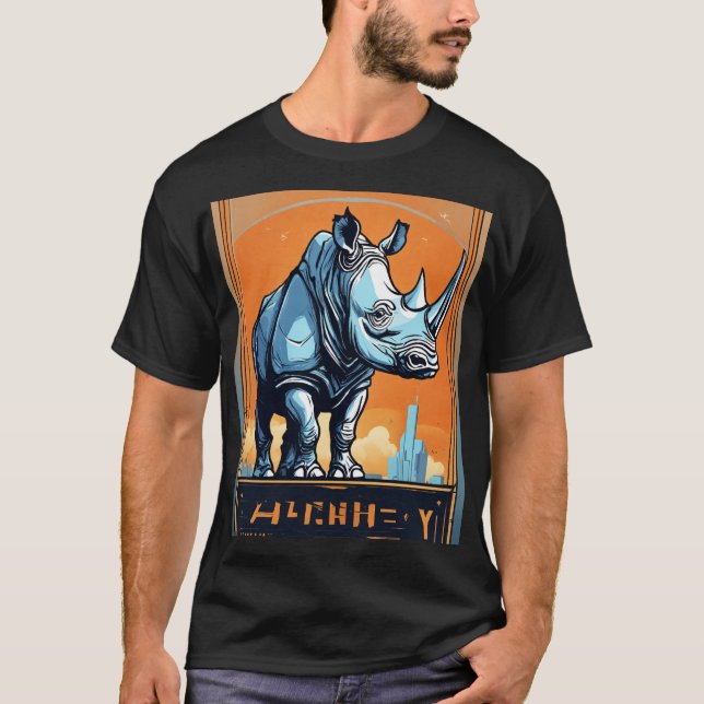 T-shirt Muscle Rhino Bouncer : Conception futuriste du log (Devant)