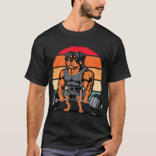 T-shirt Muscle Rottweiler Chien Levage De Poids Gym Muscul