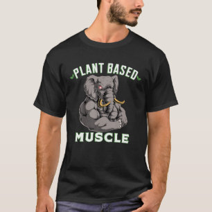T-shirt Muscles à base de plante Elephant Powerlifter Work