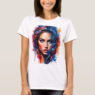 T-shirt Muse Chromatique - Portrait De Splash Néon