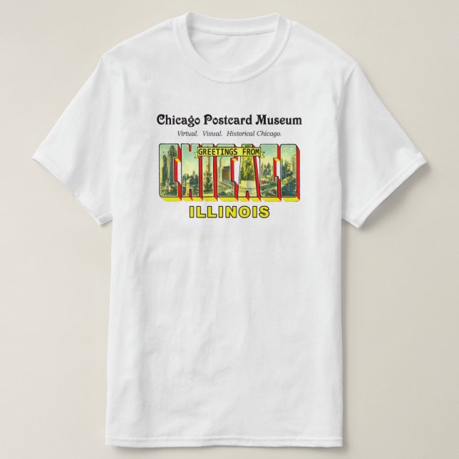 T-shirt Musée des cartes postales de Chicago (Design devant)