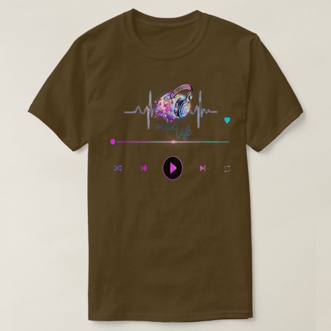T-shirt Music Is Life1855 (Design devant)