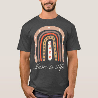 T-shirt Music Is Life Music-lover Boho Rainbow Hippie Wome