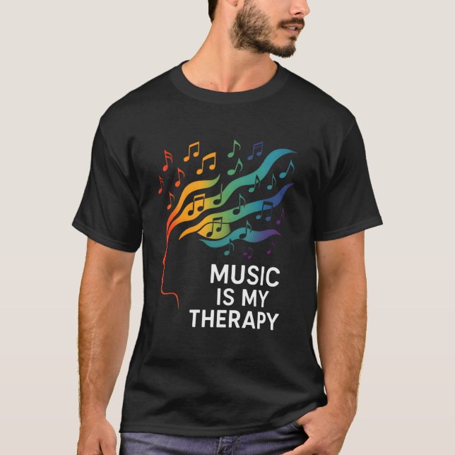 T-shirt Music Is My Therapy (Devant)