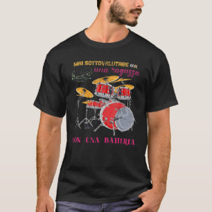 T-shirt Music Never Underestimate A Girl With Battery